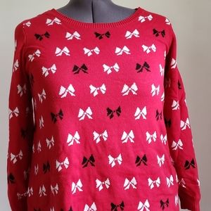 Red bow sweater like new 2xl